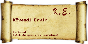 Kövesdi Ervin névjegykártya