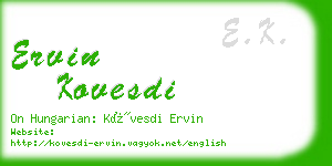 ervin kovesdi business card